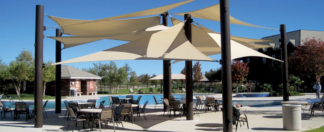 Shade structures for playgrounds and sports centres